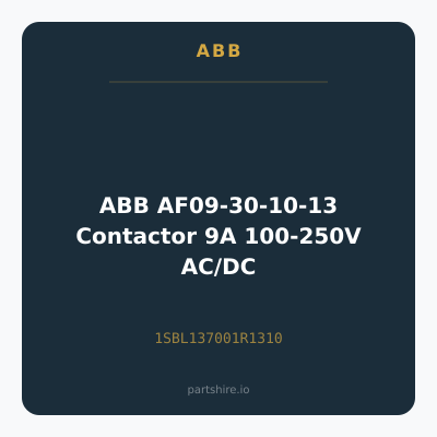 ABB AF09-30-10-13 Contactor 9A 100-250V AC/DC