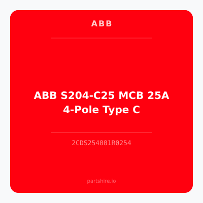ABB S204-C25 MCB 25A 4-Pole Type C