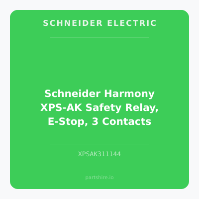 Schneider Harmony XPS-AK Safety Relay, E-Stop, 3 Contacts