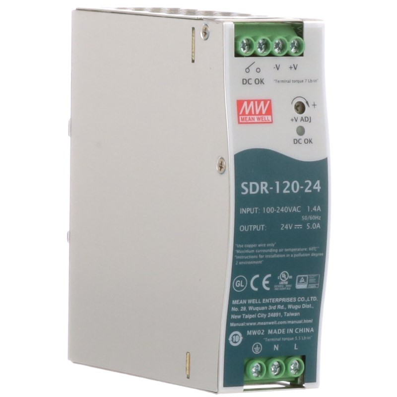 Mean Well SDR-120-24 DIN Rail PSU