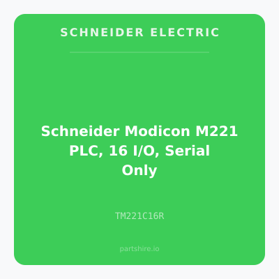 Schneider Modicon M221 PLC, 16 I/O, Serial Only