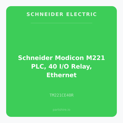 Schneider Modicon M221 PLC, 40 I/O Relay, Ethernet